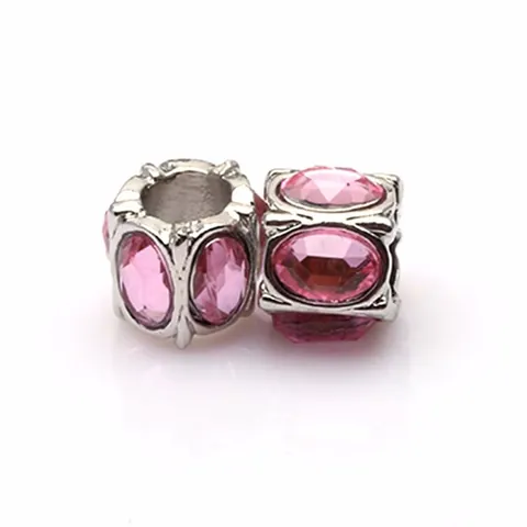 Perles à Large Trou en Alliage Strass pour Fabrication de Bracelets DIY Bijoux Style Européen Accessoires pour Femmes Filles