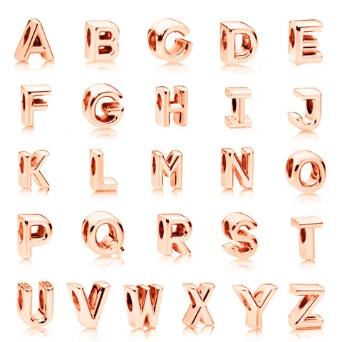3D Legering Alfabet Letter Kralen Grote Gat Charms Voor Armband Ketting DIY Sieraden Maken Goud Roségoud Vrouwen Accessoires
