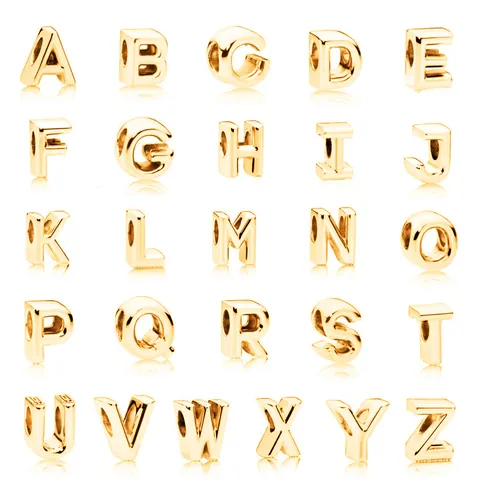 3D Legering Alfabet Letter Kralen Grote Gat Charms Voor Armband Ketting DIY Sieraden Maken Goud Roségoud Vrouwen Accessoires
