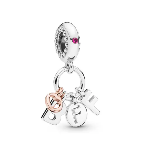 Pendentif Charme en Alliage Zirconium DIY Pour Création de Bijoux BFF HAPPY MOM LOVE Lettre Coeur Perle Pour Bracelet Collier Femme Cadeau