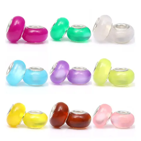Perles Charm en Plastique Résine Colorées Bricolage Avec Noyau en Alliage Argenté Rondelle Lisse Perles en Vrac pour Fabrication de Bijoux Sacs à Main Bracelets Colliers Accessoires Femmes