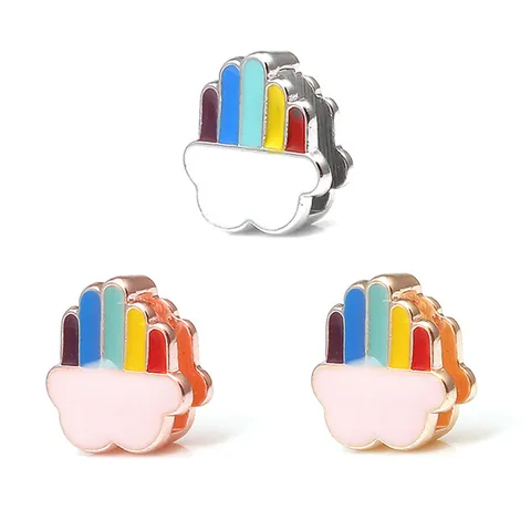 Breloques Coulissantes en Alliage Émaillé 10mm Licorne Ananas Tournesol Mignon pour Bracelet à Maille DIY Accessoires