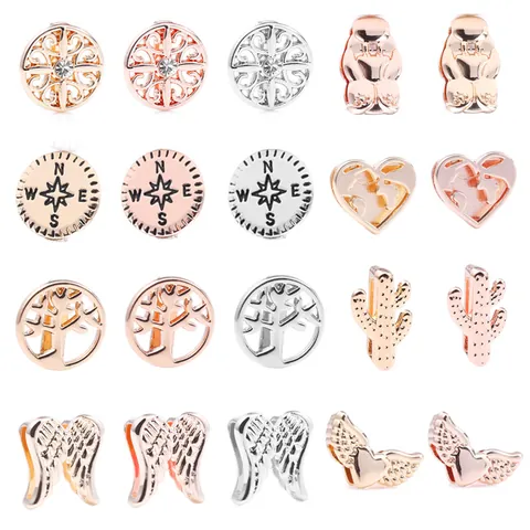 Breloques en Alliage pour Fabrication de Bijoux DIY Accessoire de Bracelet Collier Lune Boussole Hippocampe Étoile de Mer Cœur Ailes Arbre Vie