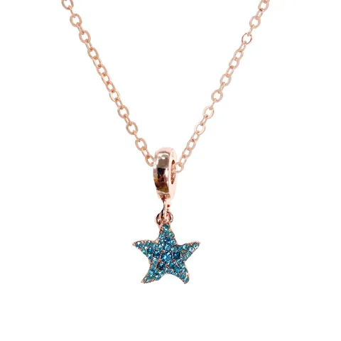 Collana con Pendente in Lega Placcata Argento alla Moda per Donna Cuore di Smalto Stella Marina Delfino Acchiappasogni Gioielli a Tema Oceano Regalo