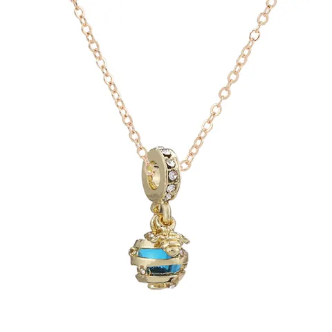 Collana con Pendente in Lega di Cristallo Moda Oro Oro Rosa Cuore Stella Farfalla Fiore Chiave Ape Ali di Angelo Gioielli Donna
