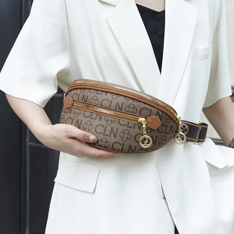 Borsa da Petto Vintage Monogramma Donna in Pelle PU Marsupio a Tracolla Con Tracolla Regolabile Grande Capacità Marsupio Alla Moda