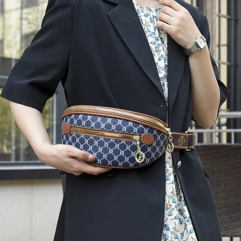 Borsa da Petto Vintage Monogramma Donna in Pelle PU Marsupio a Tracolla Con Tracolla Regolabile Grande Capacità Marsupio Alla Moda