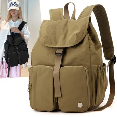 Zaino da Donna in Nylon ad Alta Capacità Impermeabile Multitasca Casual per Viaggi e Scuola Leggero Minimalista Daypack Outdoor