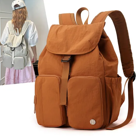 Zaino da Donna in Nylon ad Alta Capacità Impermeabile Multitasca Casual per Viaggi e Scuola Leggero Minimalista Daypack Outdoor