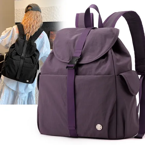 Zaino in Nylon Impermeabile da Donna Grande Capacità Casual Viaggio Borsa da Scuola Con Chiusura a Fibbia Per Studenti