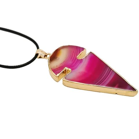 Colgante de Punta de Flecha Piedra Natural Ágata Irregular Bañado en Oro Cristal Colgante Sin Cadena Para Mujer Joyería
