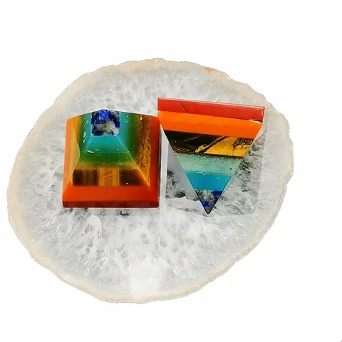 Pirámide de Orgonita de Cristal de Ágata Natural Chakra Piedra de Curación Para Meditación Decoración Hogar Oficina Solo Colgante