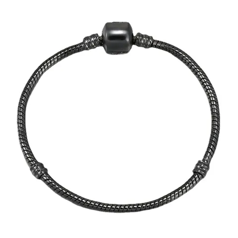 Chaîne de Base de Bracelet en Os de Serpent à Breloques DIY Alliage Noir Fusil Accessoire de Bijoux pour Femmes Fermoir Barillet