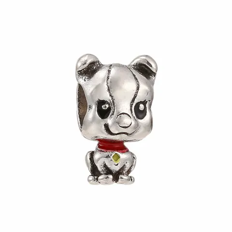 Breloques en Alliage Plaqué Argent Animaux de Dessin Animé Émail Zircone Chien Lapin Poisson Libellule DIY Bracelet Collier Pendentifs
