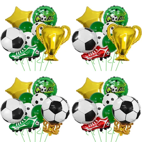 Football Theme Foil Balloons Champion Trophy Soccer Shoes Decoration For World Cup Birthday Sports Fans Party Supplies