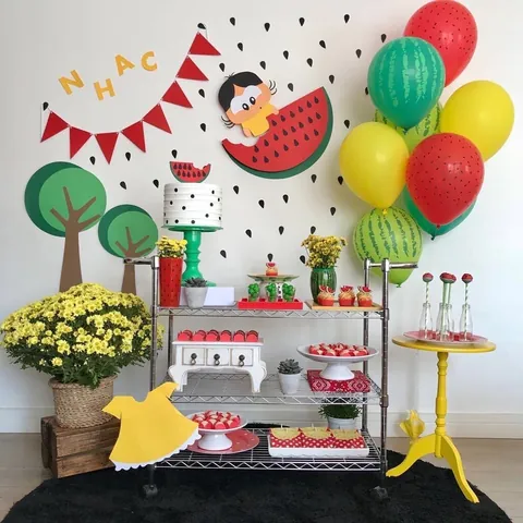 Palloncini in Lattice a Tema Anguria con Motivo Frutta Tropicale Palloncini Decorativi per Decorazioni Festa di Compleanno Estiva