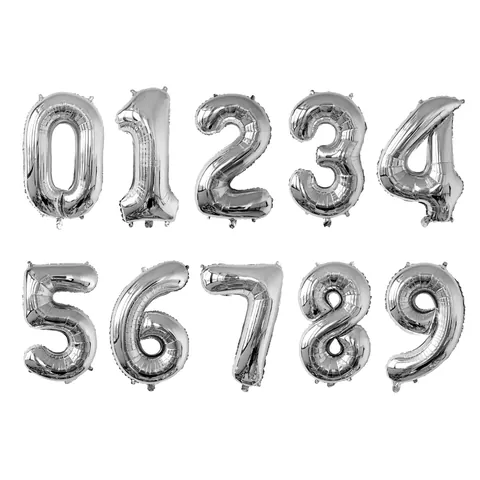 Large Aluminum Foil Number Balloons Metallic Mylar Balloon For Birthday Party Anniversary Celebration Wedding Decor Event Supplies