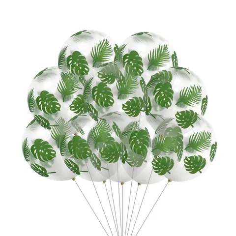 12 Inch Printed Latex Balloons Tropical Monstera Leaf Cactus Star Snowflake Clouds Patterns For Birthday Wedding Party Decor