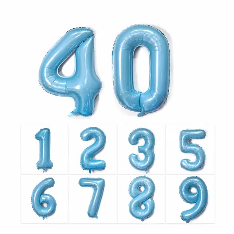 Giant Number Foil Balloon Mylar Helium Balloons For Birthday Party Anniversary Metallic Pink Blue Decorations Celebration