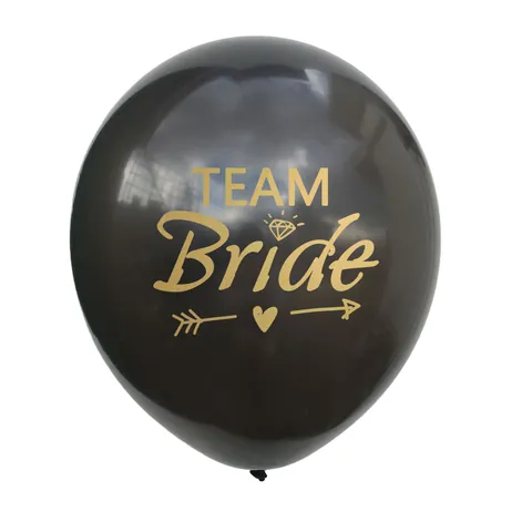 12 Zoll Bride To Be Team Bride Latex Luftballons Für Junggesellinnenabschied Hochzeit Hen Party Roségold Schwarz Weiß Deko