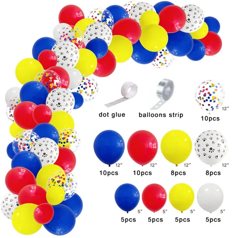 Kit de Arco de Globos Coloridos Globos de Látex y Aluminio Multicolor Decoración para Fiesta de Cumpleaños Accesorios de Tira y Puntos de Pegamento