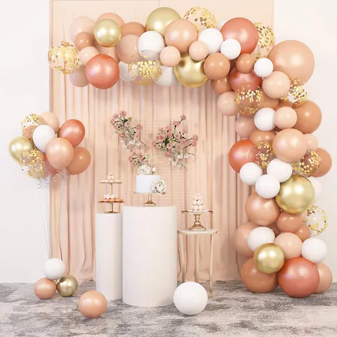 Vintage Macaron Oranje Goud Latex Ballonboog Slinger Voor Bruiloft Verjaardag Feest Decoratie Ballon Accessoires Kit