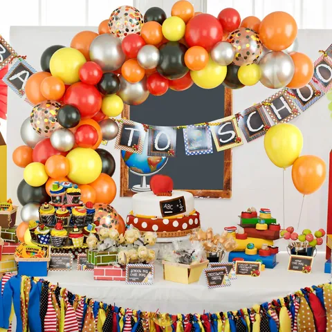 Kit Arco Ghirlanda di Palloncini Colorati a Tema Veicoli da Cantiere Set Palloncini in Lattice per Decorazione Compleanno