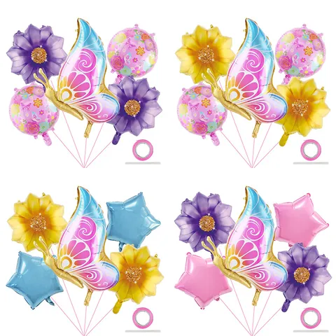 Ballon en Aluminium Papillon Tournesol Décoration Pour Fête d'Anniversaire Mariage Thème Jardin Fournitures de Fête