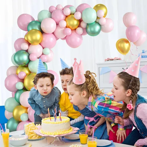 Macaron Pink Mint Green Gold Latex Balloon Arch Garland Kit For Birthday Wedding Baby Shower Anniversary Party Decoration