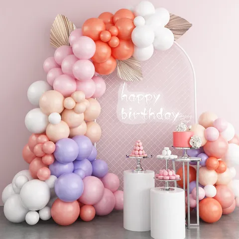 Macaron Romantic Apricot Pink Balloon Arch Garland Kit For Wedding Birthday Anniversary Party Decoration Latex Balloons