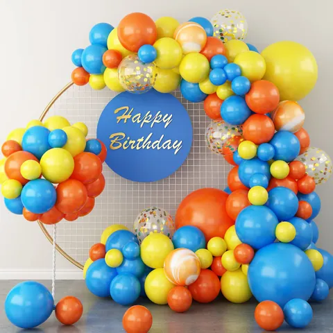 Macaron Balloon Arch Garland Kit Colorful Latex Confetti Marble Balloons Birthday Party Wedding Background Decoration Accessories
