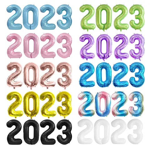 Aluminum Foil Number Balloons Two Zero Two Three For New Year Party Graduation Celebration Birthday Decorations
