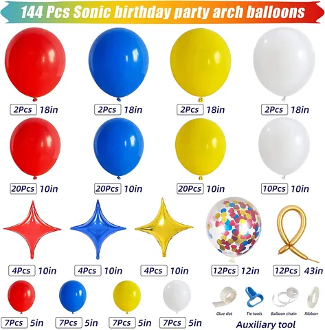 Kit Ghirlanda Arco Palloncini a Tema Circo Palloncini Lattice Rosso Blu Giallo Palloncini stagnola Stella per Festa Compleanno Bimbi