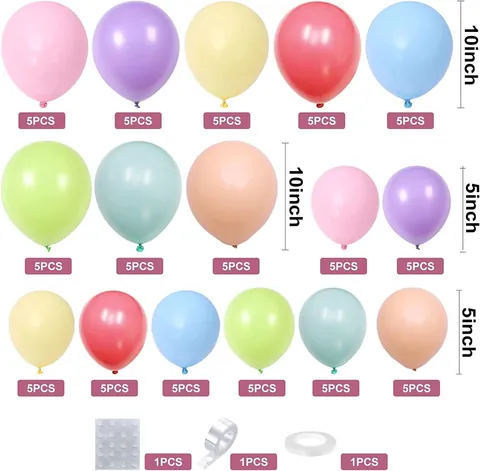 Macaron Balloon Arch Garland Kit Colorful Latex Balloons With Balloon Chain Ribbon For Birthday Party Decoration