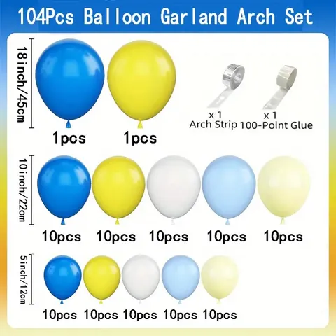 Macaron Blue Series Balloon Arch Garland Set Latex Blue Yellow White Balloons For Birthday Graduation Wedding Party Decorations