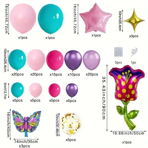 Kit de Guirnalda de Arco de Globos de Mariposa Tulipán Decoraciones de Fiesta de Ensueño Con Globos Para Cumpleaños