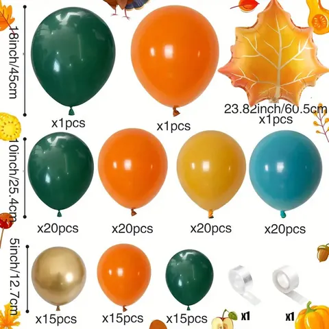Harvest Thanksgiving Balloon Arch Garland Maple Leaf Foil Balloons Orange Yellow Gold Decor For Autumn Theme Party Home
