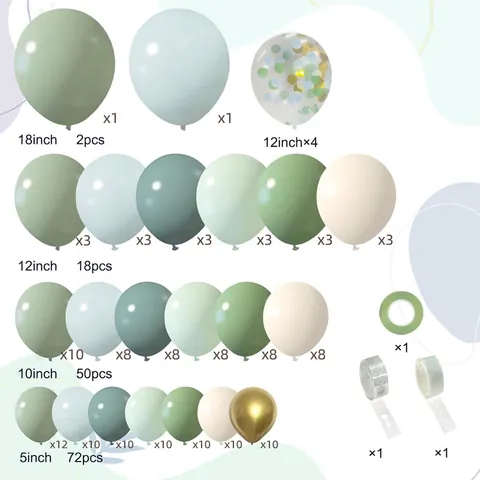 Vintage Salbeigrün Ballonbogen Kit Mit Metallic Gold Und Konfetti Ballons Für Hochzeit Geburtstag Baby Shower Party Dekoration Latex Ballonkette Set
