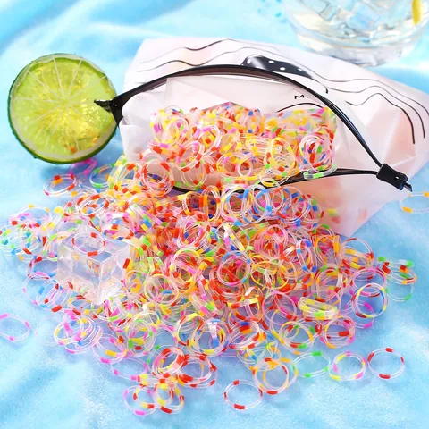 Bunte Elastische Haargummis Für Mädchen Kinder Nahtlose Gummibänder Hochelastisches Haarseil Mit Mattierter Enten Aufbewahrungstasche