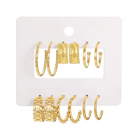 Gold Silber Creolen Für Damen Minimalistisch Legierung Geometrisch Kettenglied Ohrringe Mit Edelstahl Ohrstecker-Stift Schmuck Geschenk