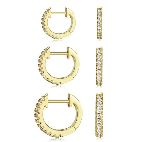 Mode Creolen Kupfer 18K Vergoldet Zirkonia Einlage Gedrehtes Seil Huggies Für Frauen Minimalistischer Schmuck