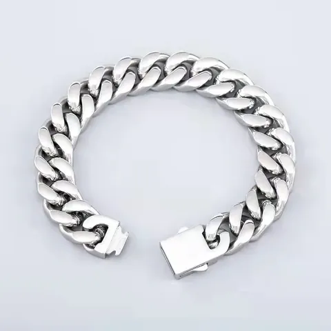 Minimalist Stainless Steel Cuban Link Bracelet For Men Women Hip Hop Polished Gold Silver Chain Bracelet Fashion Jewelry Gift