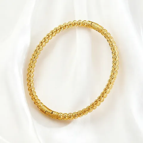 Brazalete de Acero Inoxidable para Mujer Acero de Titanio Textura Tallada Ovalado Geométrico Joyería de Moda Oro Plata