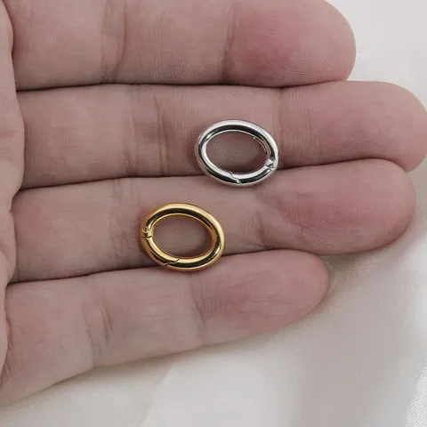 316 Stainless Steel Oval Spring Ring Clasp DIY Jewelry Findings Connection Accessory For Bag Keychain Jewelry Making