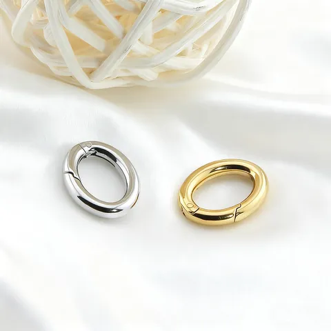 316 Stainless Steel Oval Spring Ring Clasp DIY Jewelry Findings Connection Accessory For Bag Keychain Jewelry Making