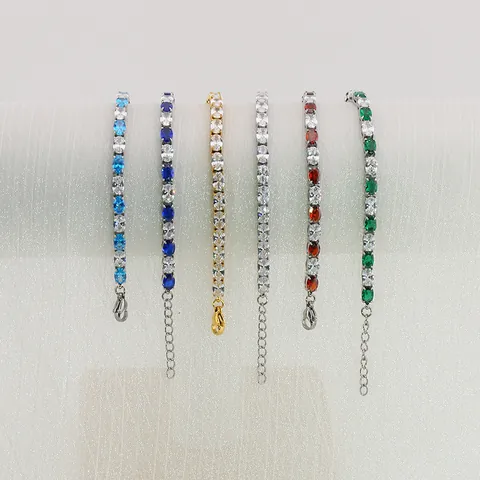 18K Verguld Roestvrij Staal Ovaal Zirkonia Tennis Armband Hip Hop Premium Verstelbare Ketting Unisex Sieraden Cadeau