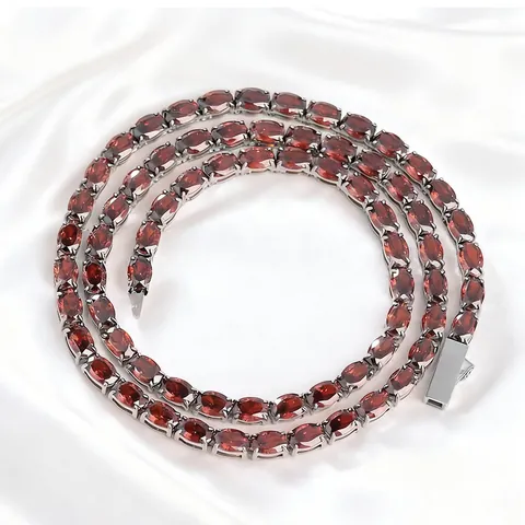 Collar de Tenis de Acero Inoxidable 316L con Zirconia Cúbica de Corte Ovalado Cadena Personalizada Joyería de Moda para Mujer Regalo Elegante