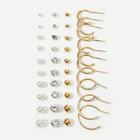 Vintage Legierung Imitierte Künstliche Perle Zirkonia Ohrring-Kollektion Mit Edelstahl-Ohrsteckerstift Gold Silber Plattiert Creolen Stecker Für Damen Schmuck