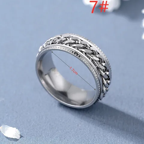 Anello Spinner in Acciaio Inossidabile Catena Rotante Bordo a Ingranaggio Punk Band per Uomo Donna Gioielli Moda Regalo