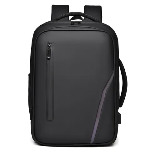 Large Capacity Business Laptop Backpack For Men Waterproof Oxford Cloth Travel Bag With USB Charging Port Luggage Strap